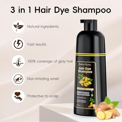 IIIMEIDU Darkbrown Hair Dye Shampoo 3 in 1, Natural Hair Dye Semi Permanent Hair Color, Gray Hair Cover Up, Ginger Essence shampoo for Color Treated Hair for Women and Men (500ml) 1 - Thumbnail 3