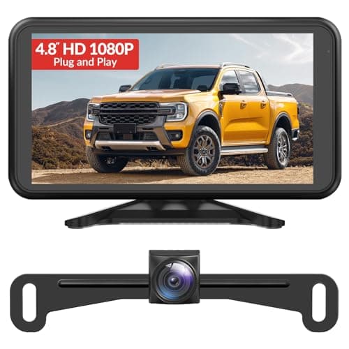 AUTO-VOX Backup Camera for Truck Plug and Play: 4.8" 1080P Stable Signal Clear Night Vision Rear View Camera System, IP69K Waterproof 3X Zoom Back Up Camera for Car SUV Pickup Van - Image 1