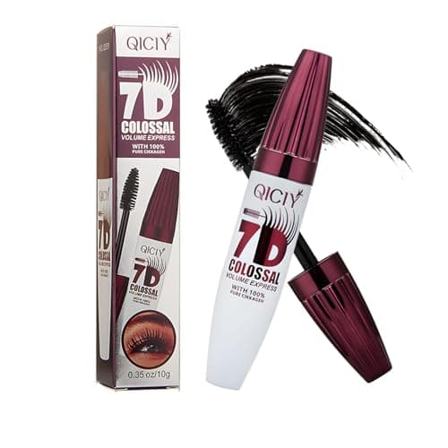 7D Mascara Ultra Black Volumizing & Lengthening, Waterproof Smudge Proof, Curling Effect, 24H Flawless Wear