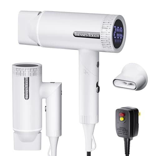 Hair Dryer, High-Speed Ionic Blow Dryer, Powerful 1600 Watt Motor for Fast Drying and Straight & Wavy Hair, Foldable, Lightweight Hairdryer with Magnetic Suction Nozzle for Home Salon Travel - Image 1
