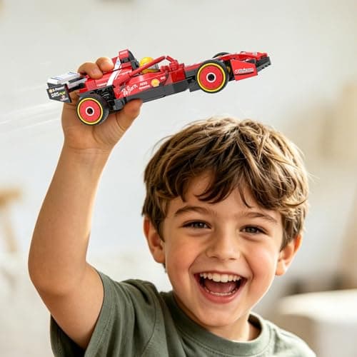 Xbert Race Cars Building Sets, High‑Speed Car Toy for Kids, Boys & Girls, Red Model Car Kits for Display and Play, Collectible Vehicle Blocks Set, for Racing Cars Fans - Thumbnail 3