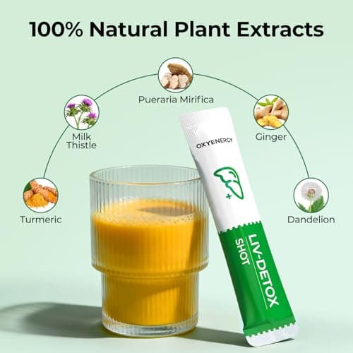 OxyEnergy Liver Cleanse Detox & Repair, Organic Milk Thistle Extract Liver Detox Supplement with Turmeric, Ginger, Dandelion, Support Liver Health & Digestion, Vegetarian, Gluten-Free, 30 Packs - Thumbnail 2