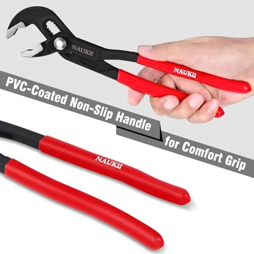 NAUKII 10inch Water Pump Plier for Home Repair‌ Comfortable Grip Pliers Motorbike Repair Adjustable Plier - Thumbnail 5
