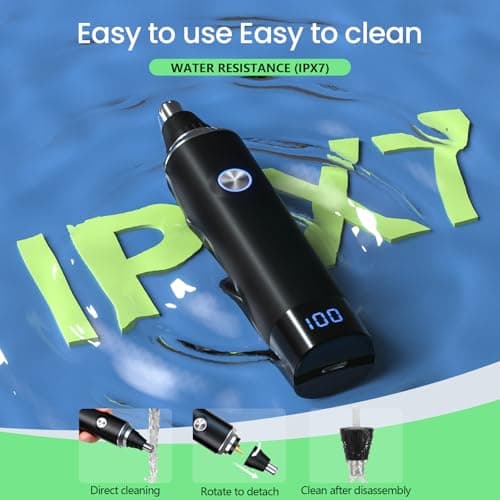 Ear and Nose Hair Trimmer for Men Women, 2026 Professional Painless USB Rechargeable Eyebrow & Facial Hair Trimmer, 13,000 RPM Precision Tool with Powerful Motor and Dual-Edge Blades, IPX7 Waterproof - Thumbnail 5