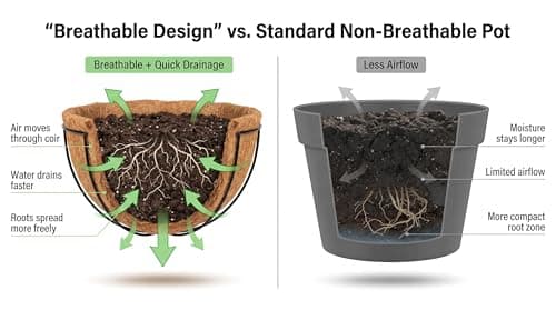 Kingbuy 8" Metal Hanging Basket for Small Succulents & Herbs – 5" Depth Rust-Resistant Wire with Coconut Liner & Chain for Kitchen Window, Balcony & Small Spaces - 2 Pack - Thumbnail 6