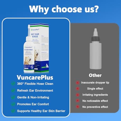 VUNCAREPLUS Cat & Dog Ear Cleaner Solution, Soft Nozzle Ear Treatment for Dogs & Cats, Gently Removes Ear Wax & Debris, Soothes Ear Itching & Inflammation, Deodorizing Pet Ear Wash with Thyme 4 fl oz - Thumbnail 4