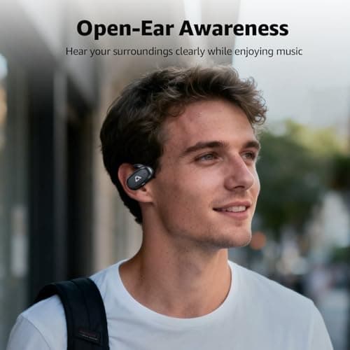 1Mii Open Ear Headphones with Organizer Box, Bluetooth 6.0 Wireless Over Ear Earbuds 180° Rotatable Earhooks, 48H Playtime, Custom EQ via App, IP5 Waterproof for Sports, Running, Gym - Thumbnail 3