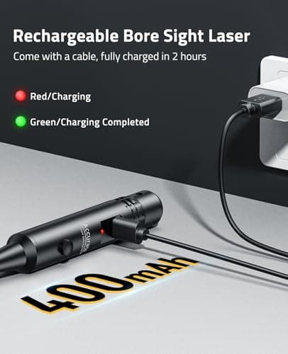CVLIFE Rechargeable Bore Sight Laser Kit with 64 Adapters fit 0.17 to 12GA Calibers, Professional Red Laser Bore Sight with Button Switch, Powerful Choice for Hunting Bore Sight Tool - Thumbnail 3
