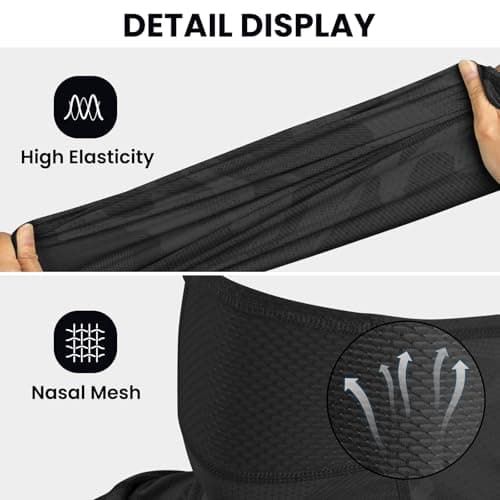 Cooling Balaclava Face Mask with Breathable Holes Sun Protection Full Face Mask for Men Women Fishing Cycling&Outdoor Work Black - Thumbnail 4