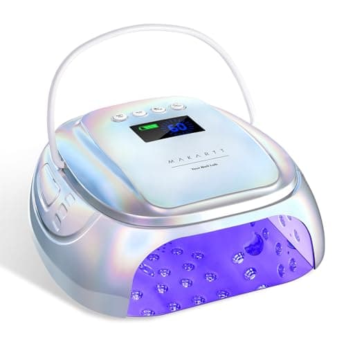 Makartt UV Nail Lamp – 30W Fast Curing UV Light with Handle Rechargeable Cordless Nail Dryer for Gel Nail Polish with 45 Beads Dual Lights 4 Timers LCD Smart Sensor for Nail Art Design(Plating Silver) - Image 1