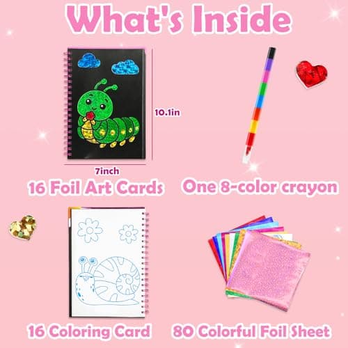 FUNNYB&G Foil Art Crafts for Kids Ages 4-8: Easter Basket Stuffers Essentials for Kids 2026, Easter Gifts for Girls, Crafts Supplies,Party Favors,Creative Toys for Girls 4 5 6 7 8 Years Old(Insects) - Thumbnail 5