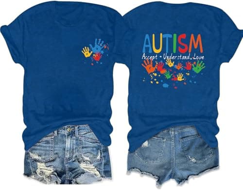 Autism Awareness Shirt Women Be Kind Shirt Blue Autism Acceptance Inspiration Tshirt Graphic Tee Tops - Image 1