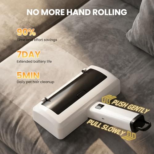 Quamkar Pet Hair Remover for Carpet, Reusable Pet Hair Remover, 44 Inch Adjustable Handle, Electric Dog Cat Hair Removal Tool for Couch, Carpet - Thumbnail 4