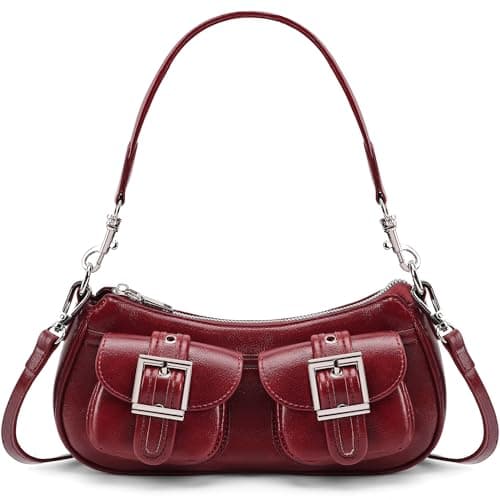 Goinsound Punk Vintage Purse Goth Shoulder Bags Trendy Crossbody Bag Clutch Purses for Women Red - Image 1