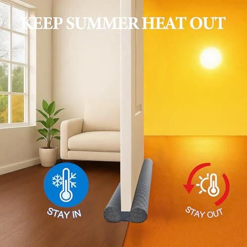 Ciieyuo® All-Weather Door Draft Stopper – Universal Under Door Seal & Sound Proofing Strip | Blocks Drafts, Light, Odors | Works on Windows, Garage, RV Doors - Thumbnail 5
