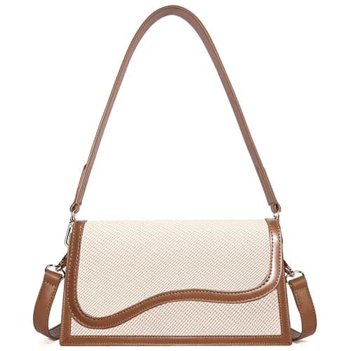 Kiss Sea Shoulder Bag for Women Y2K Trendy Leather Crossbody Bags with 2 Removable Strap for Night Out Brown - Image 1