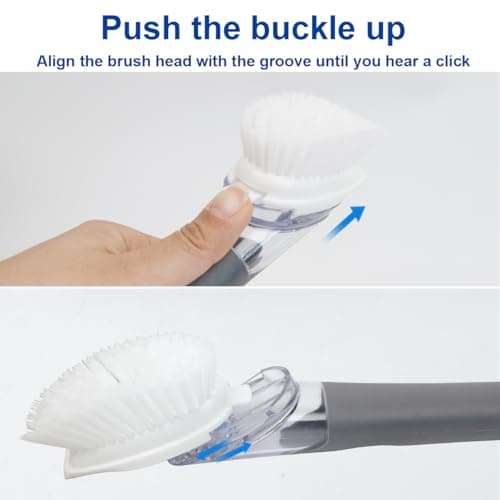CELOX Dish Brush with Soap Dispenser, 1 Dish Wand & 3 Dish Brush Refill Heads - Thumbnail 4