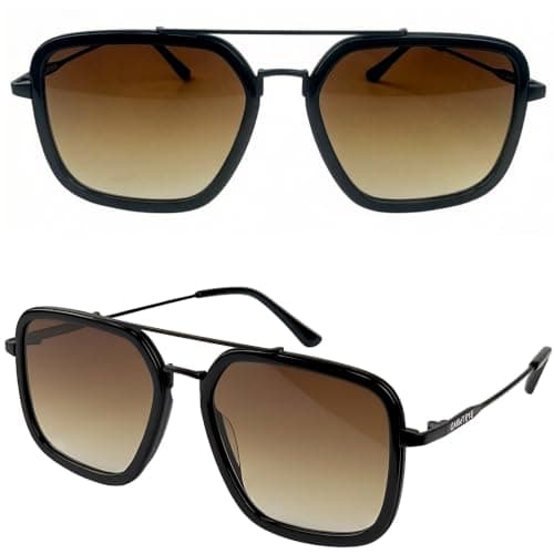 Classic Square Aviator Sunglasses for Women, Tangle Free Shades with Case - Image 1