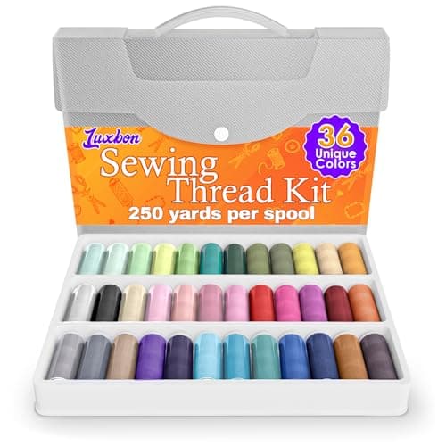 36 Bright Colors Sewing Thread Set - 250 Yards Spool Thread for Sewing Made of Strong Polyester, Multipack for Versatile Usage, Hand and Machine Needlework - Storing Case for Neat Organization - Image 1