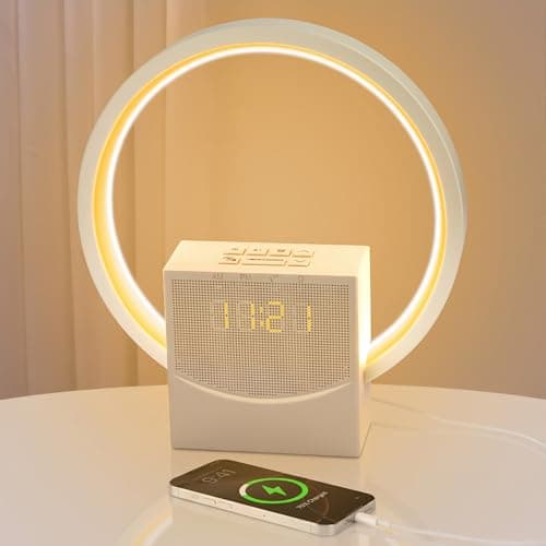 SLhoshipee Sunrise Alarm Clock with White Noise Machine, 10 Soothing Sounds, Wake Up Light with Sleep Timer, 4-Level Touch Night Light, USB Port, Digital Alarm Clocks for Bedroom Heavy Sleepers Adults - Image 1