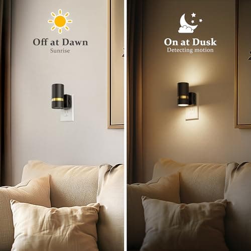 JandCase Night Lights Plug into Wall, Automatic Night Light with Dusk to Dawn, 2 Pack 0-100LM Dimmable Plug in LED Nightlight 3000K Soft Warm for Bedroom, Hallway, Stairs - Thumbnail 3