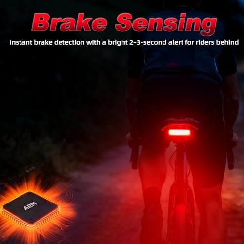 ENFITNIX XlitET Smart Rear Bike Light,Brake Sensing,Auto On/Off,50 Lumen Ultra Bright 6 Modes,USB-C Rechargeable LED Bicycle Tail Light,IPX5 Waterproof, Cycling Accessories Light for Night Riding. - Thumbnail 3