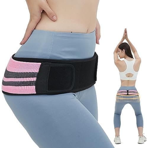 Sacroiliac Belt - SI Joint Belt for Alleviate Sciatica,Joint,Pelvis,Lower Back,Leg and Sacral Nerve Pain Caused by Si Joint Dysfunction -Adjustable Pelvis Hip Belt for Women and Men (Pink XL 47"-56") - Image 1