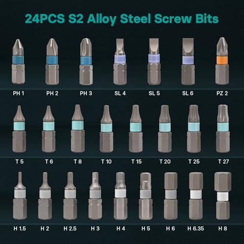 OSTTE 24 in 1 Magnetic Ratchet Screwdriver Set with S2 Steel Bits – Precision Tool Kit for Electronics, Bicycle, Furniture & Home DIY – Includes Ratchet Handle and Storage Case, Gifts for Men - Thumbnail 2