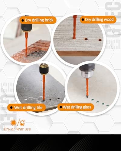 Masonry Drill Bit Set BGTEC - 10PCS 3/16" - 1/2" Carbide Eccentric Drill Bit for Masonry/Brick/Concrete/Tile/Glass/Wood/Plastic/Marble - Thumbnail 3