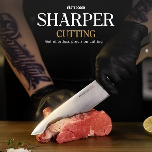 Astercook Knife Set, 17 Pcs Forged Knife Block Set, Full Tang Professional Kitchen Knives in Stainless Steel with Triple-Rivet Ergonomic Handles, Gift-Ready Collection - Thumbnail 6
