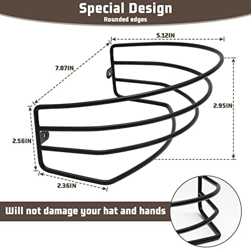 Fikoksol Hat Rack for Baseball Cap, Wall Mounted & Adhesive Hat Storage - Thumbnail 3