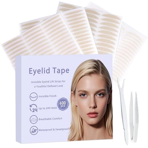 Eyelid Tape for Hooded Eyes Invisible 600Pcs, Waterproof Eyelid Lifter Strips for Natural-Looking, All-Day Wear,Say Goodbye to Single Lids,Sagging Eyelids - Image 1