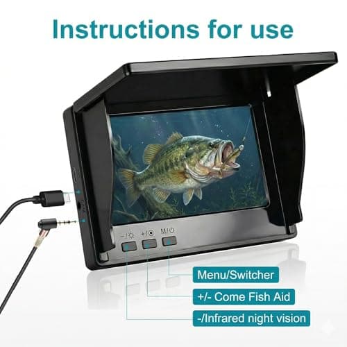 Underwater Fishing Camera with 4.3 Inch LCD, 5000mAh Battery, Infrared Night Vision Light, Portable Fish Finder with 100ft Cable for Ice Lake Boat Kayak Fishing - Thumbnail 4