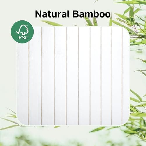 StorageWorks Laundry Hamper with Lid, Foldable Bamboo Laundry Basket, Clothes Hamper with Handles, Organizer and Storage for Laundry Room, Bedroom, Dorm, White - Thumbnail 4