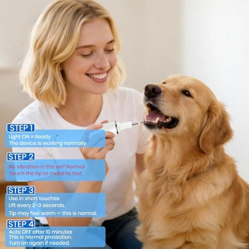 PATWING Pet Ultrasonic Tooth Cleaner,Dog Plaque Remover Tool,White - Thumbnail 6