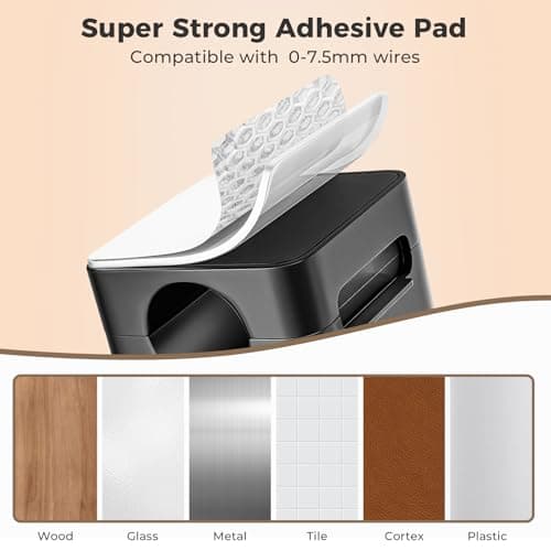 8 Pack Magnetic Cord Organizer Holder, Adjustable Cable Clips, Strong Adhesive Desk Cable Management Clips for Nightstand, Office, Car, Easy Open Design for Tidy Wire Organization - Thumbnail 5