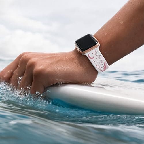HATILP Whale Engraved Band Compatible with Apple Watch 38/40/41/42mm, Two-Layer Sculpted Ocean Design Soft Silicone Strap for Women, Series 11 10 SE Ultra 9 8 7 6 5 4 3 2 1 - Thumbnail 6