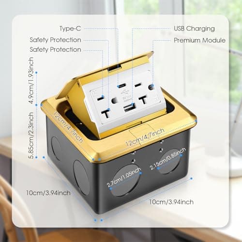 Floor Outlet 20A Pop up Outlet with 25W USB C & USB A, Floor Outlet with 2 AC Outlets Compatible with High-Power Appliances,Update The Soft Pop Make It More Stable and Smooth - Thumbnail 2