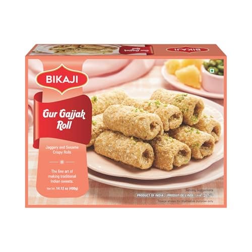 Bikaji Gur Gajak Roll 14.11 oz (400g) – Sesame Jaggery Sweets Snacks, Traditional Indian Mithai, Healthy Natural Sweets, Til Gajak, Crunchy Winter Desserts, Festive Gift Pack - Image 1