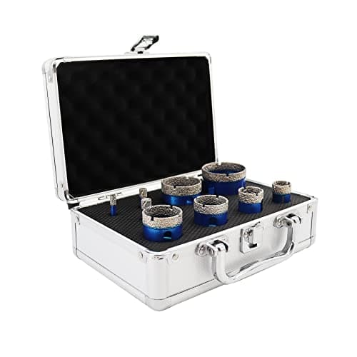 BRSCHNITT Diamond Hole Saw Kit - Porcelain Tile to Granite Drilling, 9pcs Diamond Drill Bits with Triangle Shank (6 8 10 20 25 32 35 43 50mm) - Thumbnail 5