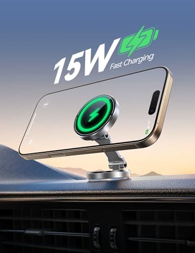 JOYROOM for MagSafe Car Mount Charger with Rotatable Charging Panel, Metal Magnetic Phone Holder, Wireless Charger for iPhone 16/15/14/13/12 - Thumbnail 6
