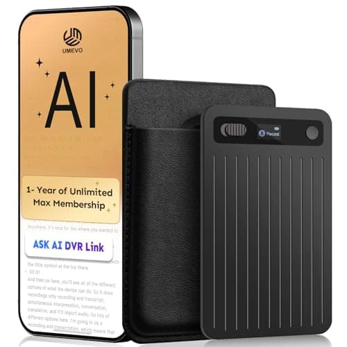 UMEVO Note Plus AI Voice Recorder : Unlimited Transcribe & Summarize, AI Note Taking Device 64GB with Case, App Control, 140 Languages for Calls, Lectures, Meetings, Interviews(Black) - Image 1