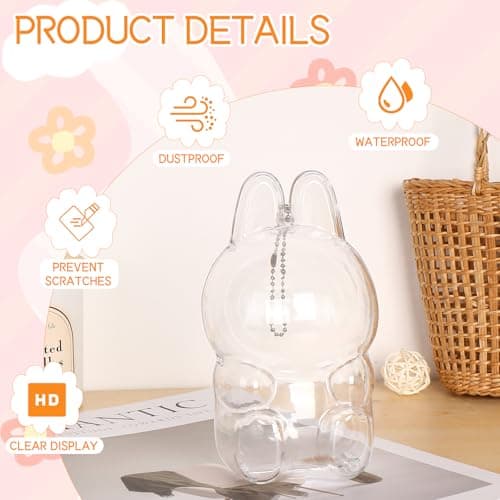 2Pcs Waterproof and Dusproof Display Protective Case for Blind Box Doll, Clear Protective Case Compatible for 15cm Sitting Doll Premium Display Case (2Pcs, Doll not Included) - Thumbnail 5