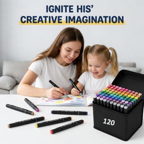 120 Alcohol Markers, Dual Tip Art Supplies for Drawing, Sketching, and Anime Artists, 1-Second Quick Dry Anti-Smudge, Chisel Fine Tips, with Storage Case, Perfect for Adult Stress Relief and Gift - Thumbnail 3