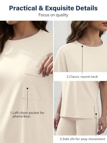 Aotasely Women 2 Piece Lounge Set Summer Oversized T-Shirt Biker Shorts Matching Airport Travel Casual Outfits Clothes - Thumbnail 6