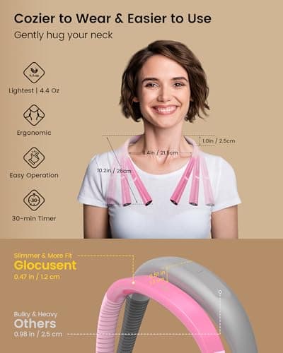 Glocusent Upgraded LED Neck Reading Light, Book Light for Reading in Bed, 30-min Timer, 3 Colors & 3 Brightness Adjustable, Rechargeable & Long Lasting, Perfect for Reading, Knitting - Thumbnail 2