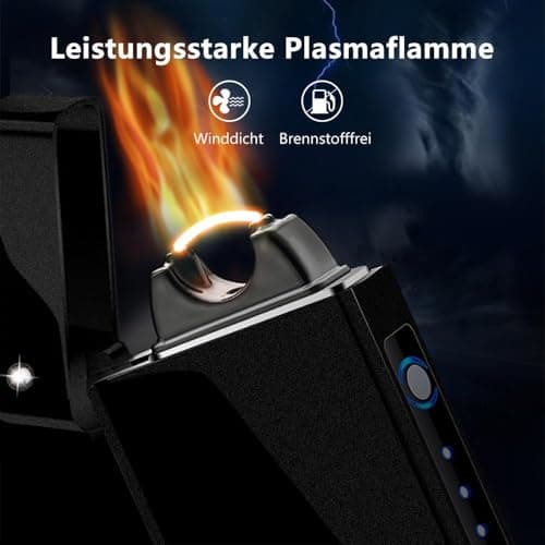 GADATOP Arc Plasma Flame Lighter USB Rechargeable Windproof Electric Lighter for Candle(Matte Black) - Thumbnail 2