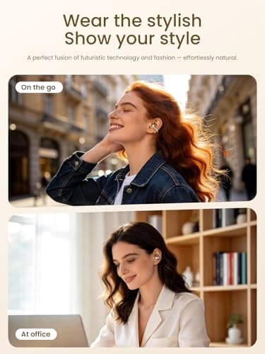 JewelPods C3 Wireless Bluetooth Earbuds, Jeweled Open-Ear Headphones, Gold - Thumbnail 4
