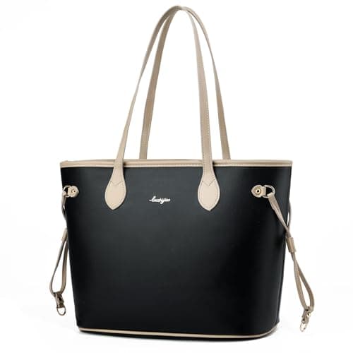 liuzhijiao Women's Premium Designer Top Handle Tote Bag Satchel Purse Handbag Shoulder Bag for Office Shopping Outings,Black - Image 1