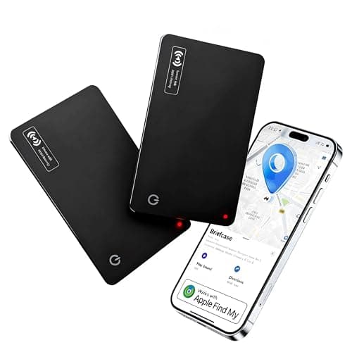 Lmrbelec Wallet Tracker Card Work with Apple Find My, Ultra-Slim Rechargeable Tracking Card Credit Card Tracker for Wallet, Luggage, Passport (for iOS, 2 Pack) - Image 1